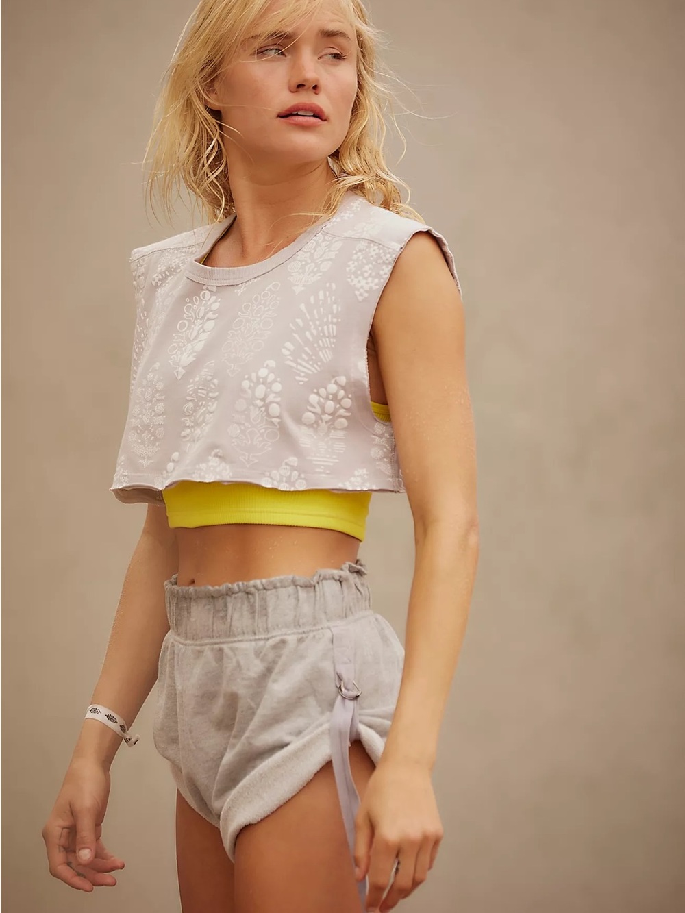 Free People Hot Shot Printed Super Crop